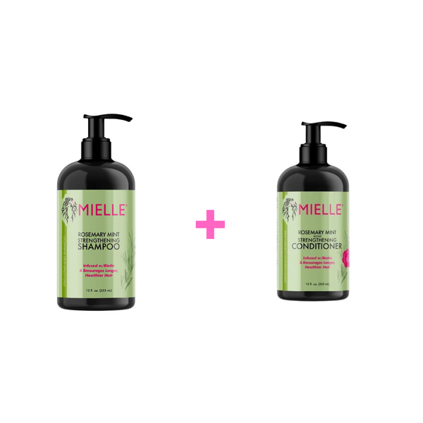 Mielle - Rosemary Mint Strengthening Shampoo - 355ml + Mielle - Rosemary Mint Strengthening Conditioner - 355ml