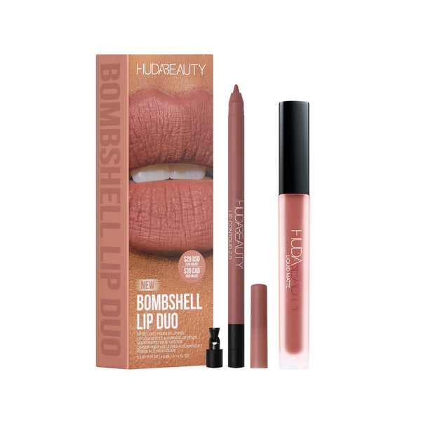 HUDA BEAUTY -  Bombshell Lip Liner and Liquid Lipstick Set
