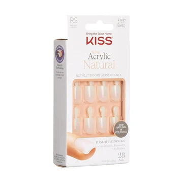 KISS - Salon Acrylic Natural Nails - Real Short Length - Style: Brief Encounter