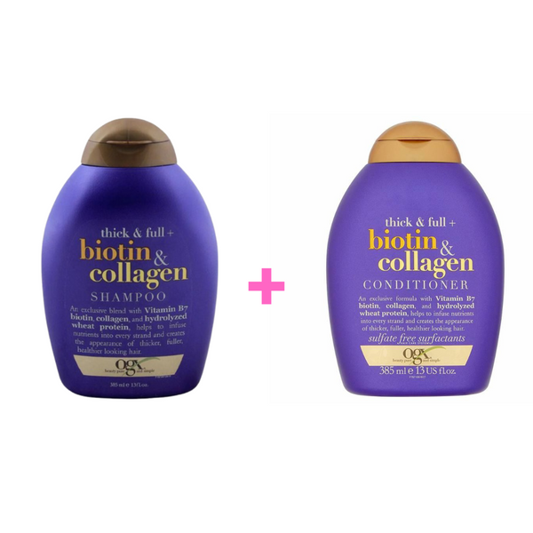 OGX - Thick & Full + Biotin & Collagen Conditioner - 385ML + OGX - Thick & Full + Biotin & Collagen Shampoo - 385ML