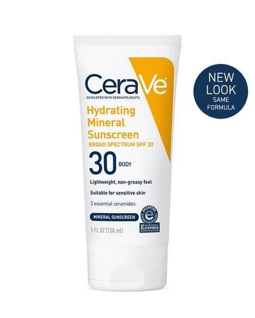 Cerave - Hydrating Mineral Sunscreen SPF 30 Body Lotion-150ml - Cosmetic Holic