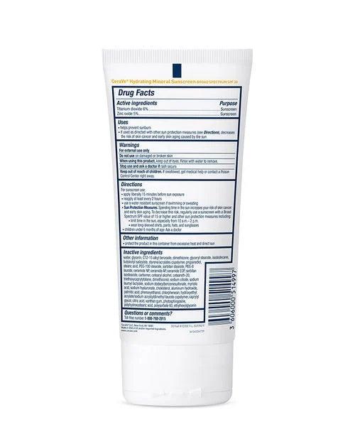 Cerave - Hydrating Mineral Sunscreen SPF 30 Body Lotion-150ml - Cosmetic Holic