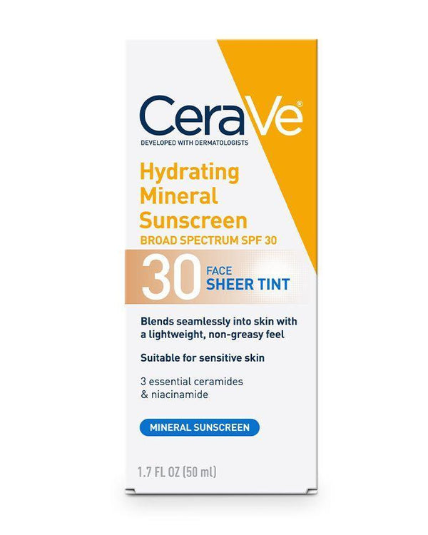 CeraVe - Hydrating Mineral Sunscreen SPF 30 Face Sheer Tint - 50ML Cosmetic Holic