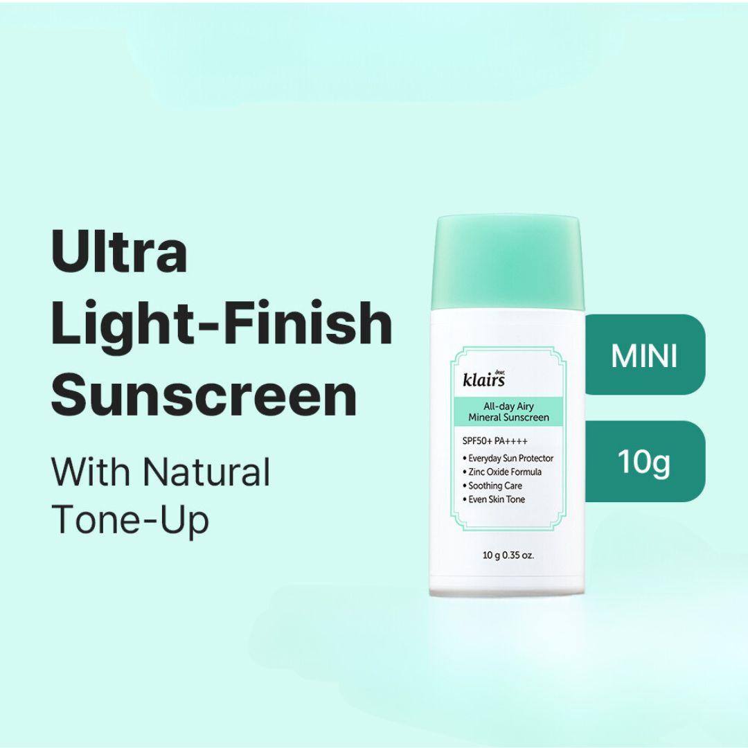 Dear,Klairs - All-day Airy Mineral Sunscreen - 10g - Cosmetic Holic