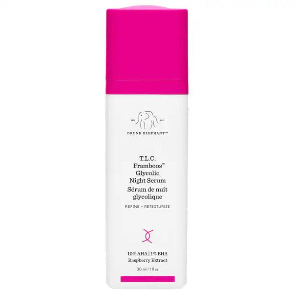 Drunk Elephant T.L.C. Framboos™ Glycolic Resurfacing Night Serum - Cosmetic Holic