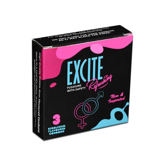 Excite Refreshing Pleasure With Safety Condom - 3Pcs - Cosmetic Holic