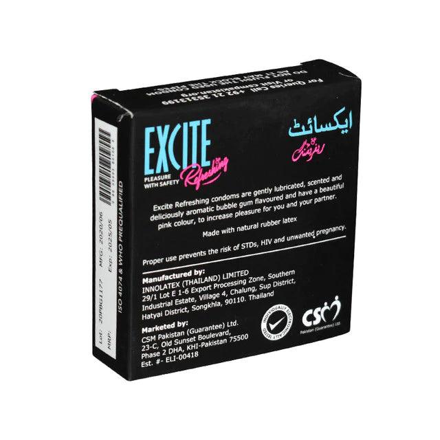 Excite Refreshing Pleasure With Safety Condom - 3Pcs - Cosmetic Holic