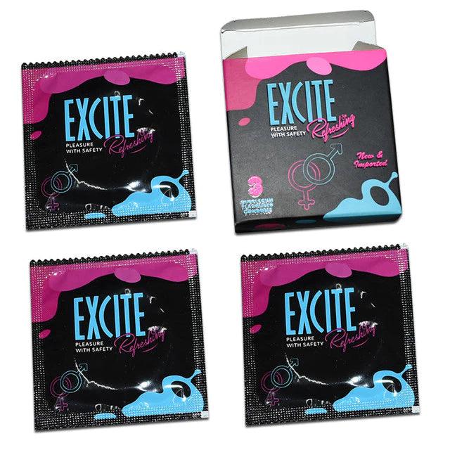 Excite Refreshing Pleasure With Safety Condom - 3Pcs - Cosmetic Holic