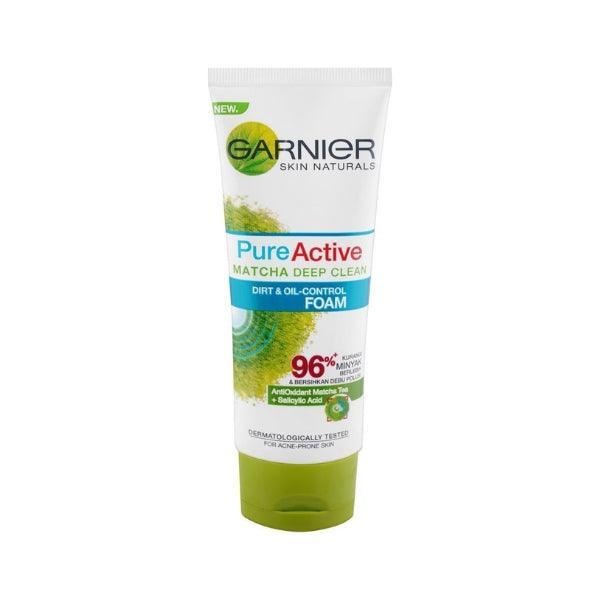 GARNIER - PURE ACTIVE MATCHA DEEP CLEAN FACE WASH 100ML - Cosmetic Holic