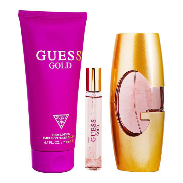 Guess - Gold 3 Pcs Gift Set For Women - Cosmetic Holic
