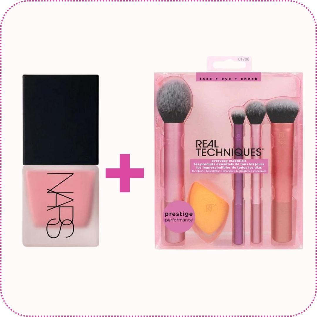 Hot Deal - Nars - Liquid Blush Orgasm - 15ml + Real Techniques - Everyday Essentials Set - Cosmetic Holic