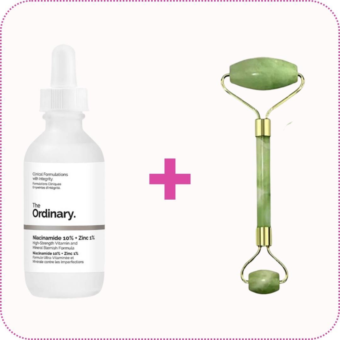 Hot Deal - The Ordinary - Niacinamide 10% + Zinc 1% - 30ML + JADE ROLLER - Cosmetic Holic