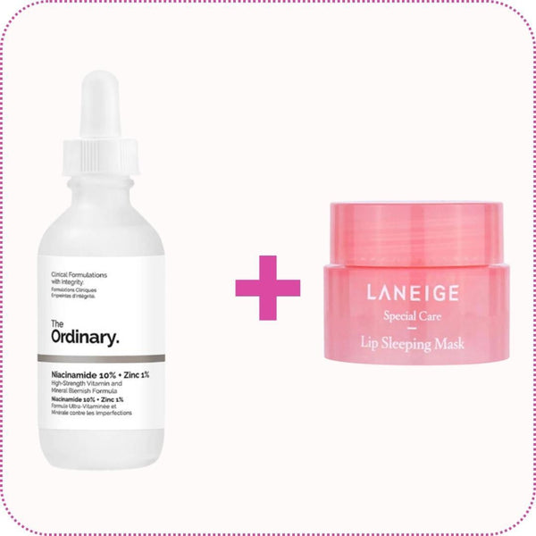 Hot Deal - The Ordinary - Niacinamide 10% + Zinc 1% - 30ML + Laneige - Lip Sleeping Mask - 3g - Cosmetic Holic