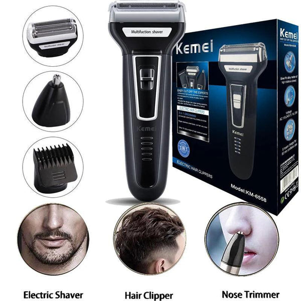 KEMEI-3 IN 1-PROFESSIONAL HAIR TRIMMER/CLIPPER/SHAVER - Cosmetic Holic