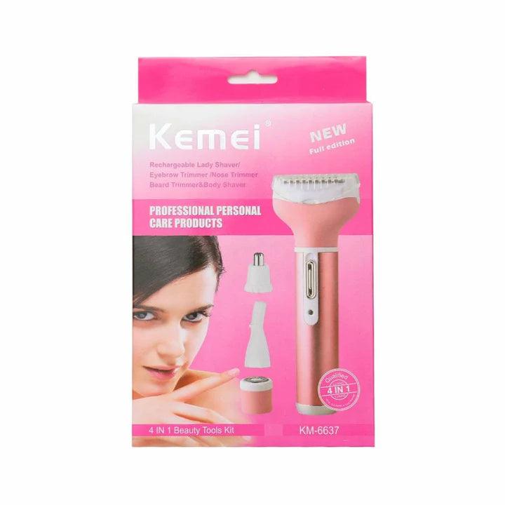 KEMEI-KM-6637 4 in 1 Ladies Hair Clipper - Cosmetic Holic