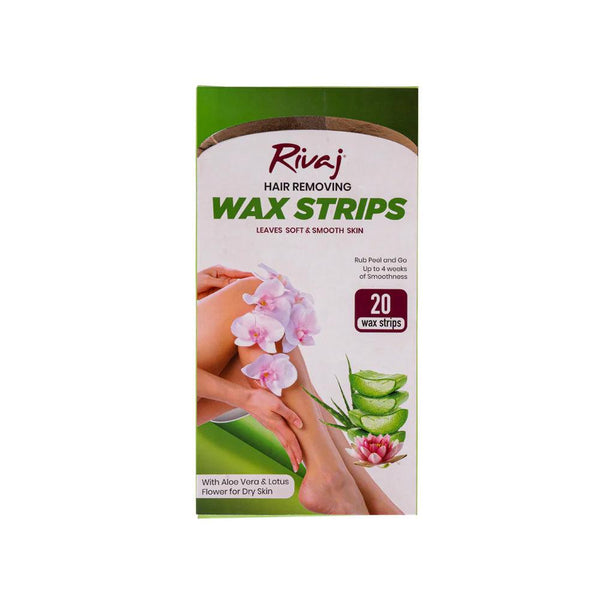 Rivaj-Hair Removing Body Wax Strips-Aloe Vera & Lotus Flower-20wax strips - Cosmetic Holic