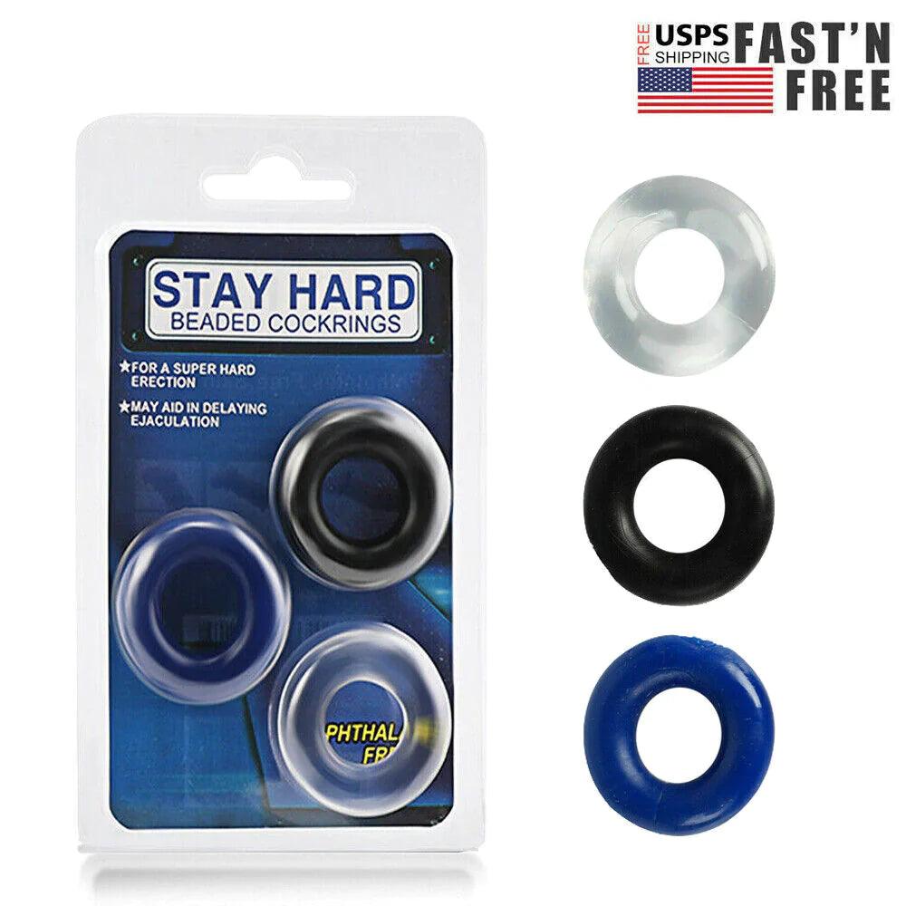 Stay hard Pack Of 3 Silicone Joy Rings 3s - Cosmetic Holic